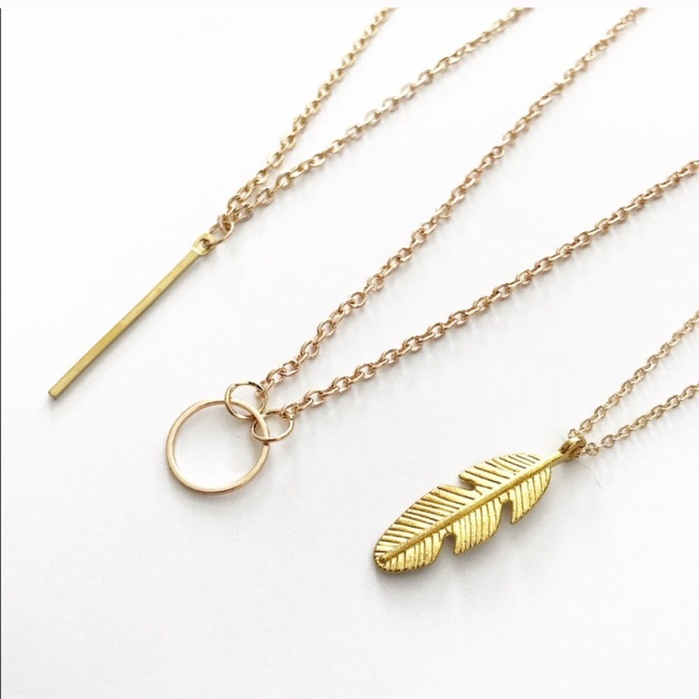 5 for $20!!! GOLD FEATHER NECKLACE